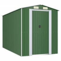 vidaXL Tuinschuur 192x357x223 cm gegalvaniseerd staal groen