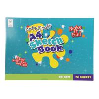 Art and Craft schetsboek/ tekenboek/ kleurboek/ schetsblok - A4 formaat - wit papier - 72 vellen - thumbnail