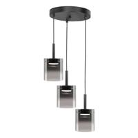 Highlight 3-lichts hanglampSalerno zwart met smoke glas - H5428.01
