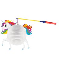 Sint Maarten set - Eenhoorn bol lampion 25 cm met lampionstokje