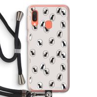 Miauw: Samsung Galaxy A20e Transparant Hoesje met koord Miauw: Samsung Galaxy A20e Transparant Hoesje met koord