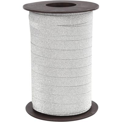 Creativ Company Cadeaulint, b: 10 mm, glitter, zilver, 100 m/ 1 doos
