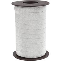 Creativ Company Cadeaulint, b: 10 mm, glitter, zilver, 100 m/ 1 doos
