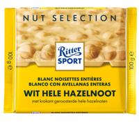 Ritter sport wit hele hazelnoot tablet 100gr | 10 stuks