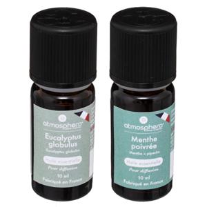 Aromatische Etherische olie - set van 2 geuren - Eucalyptus en Pepermunt - huisparfum navulling