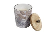 Kaars tropisch glas/houten deksel