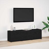 TV kast met LED's Zwart Eiken 140 x 34 x 40 cm Bewerkt hout