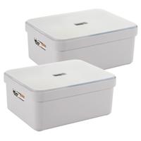 Sunware opbergbox met deksel - 2x - Sigma Home - kunststof - 24 liter - lichtgrijs - opberg dozen Sunware opbergbox met deksel - 2x - Sigma Home - kunststof - 24 liter - lichtgrijs - opberg dozen
