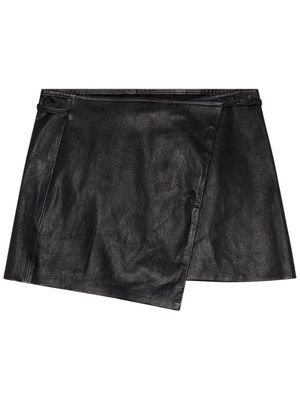 Diesel jupe L-Kesselle en cuir - Noir