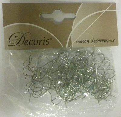 Kerstbalhaakjes zilver 50 stuks - Decoris