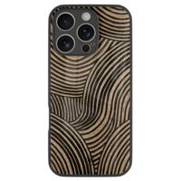 iPhone 16 Pro glazen hardcase - Ebony waves
