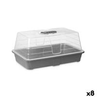Kas Ibergarden Grijs Transparant Plastic 38,4 x 17,5 x 24,7 cm 38,4 x 18 x 24 cm (8 Stuks)