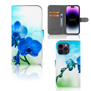 iPhone 15 Pro Max Hoesje Orchidee Blauw - Cadeau voor je Moeder