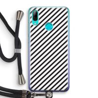 Strepen zwart-wit: Huawei P Smart (2019) Transparant Hoesje met koord