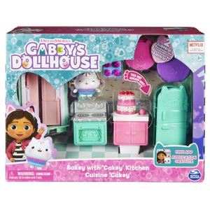 Gabby's Dollhouse Gabby's Poppenhuis - Bakken met Cakey Keuken-speelset met actiefiguur en 3 accessoires, 3 meubelstukken en 2 poppenhuis pakketjes