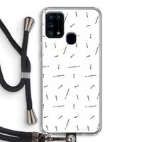 Hipster stripes: Samsung Galaxy M31 Transparant Hoesje met koord