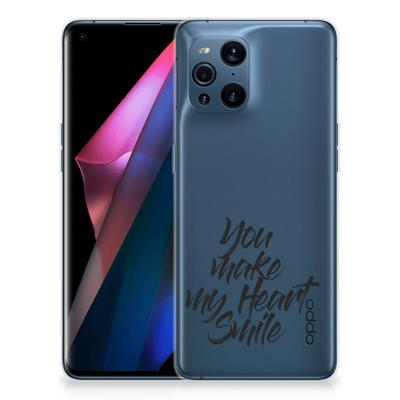 OPPO Find X3 | X3 Pro | Siliconen hoesje | met naam Heart Smile