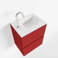 Toiletmeubel Mondiaz Ada | 40 cm | Meubelkleur Fire | Lex wastafel Talc Links | 1 kraangat