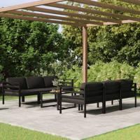 7-delige Loungeset met kussens aluminium antracietkleurig