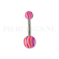 Navelpiercing gegolfd paars-roze