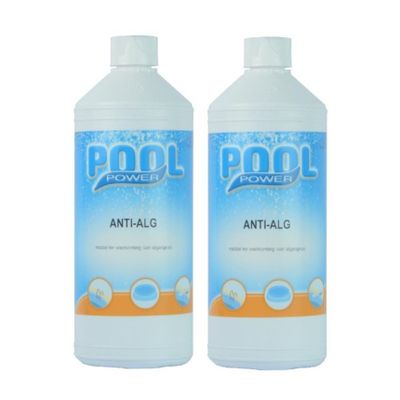 Set van 2x stuks zwembad onderhoud Pool Power anti algen 1 liter