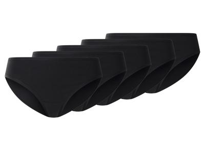 esmara Set van 5 dames onderbroeken (Zwart, XL (48/50))