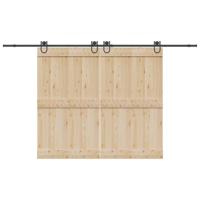 VidaXL Doos met onderdelen voor schuifdeur 366 cm staal zwart