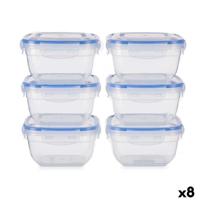 Set Lunchboxen Leknes 30103 30103 Blauw Transparant Polypropyleen Plastic 900 ml Hermetisch (8 Stuks)