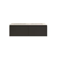 Badkamermeubelset Gliss Eros 140 cm Met Wastafel Mat Zwart