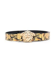 Versace Kids ceinture en cuir Medusa à imprimé baroque - Noir