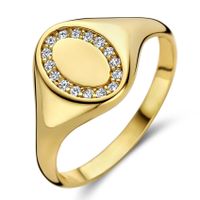 Ring Ovaal geelgoud-zirconia wit 11 mm Ring Ovaal geelgoud-zirconia wit 11 mm