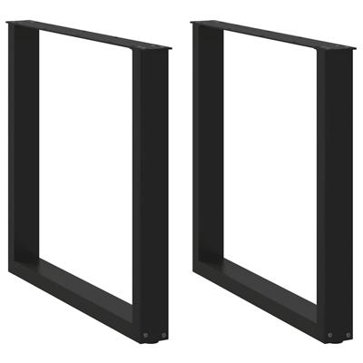 Eettafelpoten 2 st U-vormig 80x(72-73) cm staal zwart