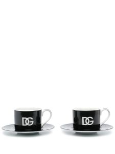 Dolce & Gabbana lot de 2 tasses en céramique à logo imprimé - Noir