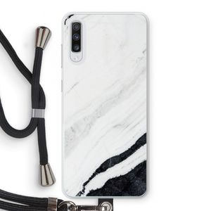 Elegante marmer: Samsung Galaxy A70 Transparant Hoesje met koord