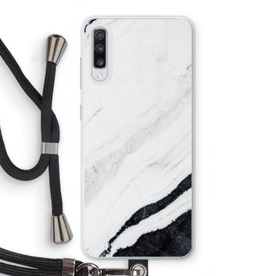 Elegante marmer: Samsung Galaxy A70 Transparant Hoesje met koord