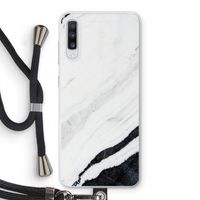 Elegante marmer: Samsung Galaxy A70 Transparant Hoesje met koord