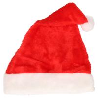 Kerstmuts - rood - 52 cm - kinderen - polyester pluche - verkleed accessoires Kerstmuts - rood - 52 cm - kinderen - polyester pluche - verkleed accessoires