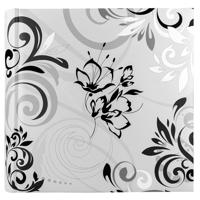 Fotoboek/fotoalbum Umbria met insteekhoesjes wit bloemenprint voor 200 fotos 19 x 25 x 5 cm - Fotoalbums - thumbnail