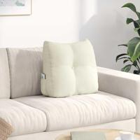 VidaXL Rugkussen crème 45 x 24 x 50 cm fluweel