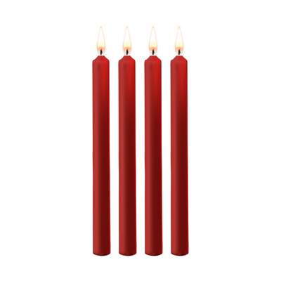 Ouch! by Shots Plagen Kaarsen - 4 Stuks - Groot - Rood