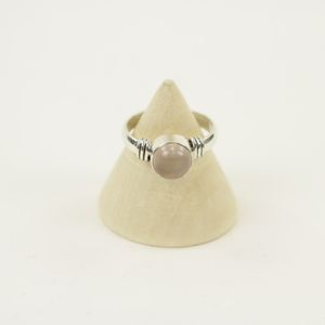 Zilveren Ring met Rozenkwarts Maat 16,5 - Model 1 (Sterling Zilver 925)