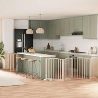 VidaXL Hondenhek inklapbaar met deur 10 panelen 800 cm populierenhout