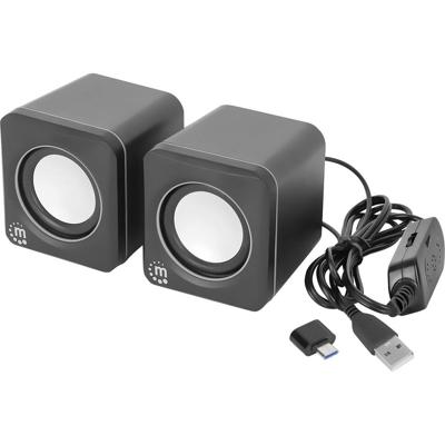 Manhattan PC-luidsprekers USB Zwart, Zilver