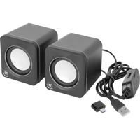 Manhattan PC-luidsprekers USB Zwart, Zilver Manhattan PC-luidsprekers USB Zwart, Zilver