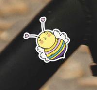 Fiets stickers Regenboog bijen fiets - thumbnail