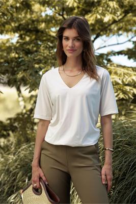 Studio Anneloes Vicky Shirt 13155 T-shirt Korte Mouw 1700 Ecru