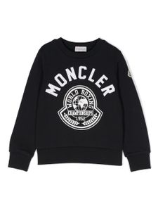 Moncler Enfant logo embroidered crew neck sweatshirt - Bleu