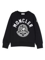 Moncler Enfant logo embroidered crew neck sweatshirt - Bleu - thumbnail