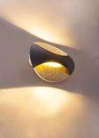Wandlamp zwart & bladgoud &apos;Alexandra&apos; led lamp 210mm