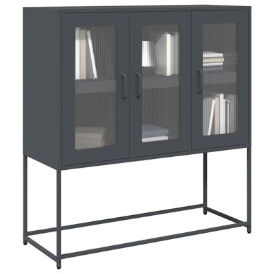 Dressoir 100,5x39x107 cm koudgewalst staal antracietkleurig